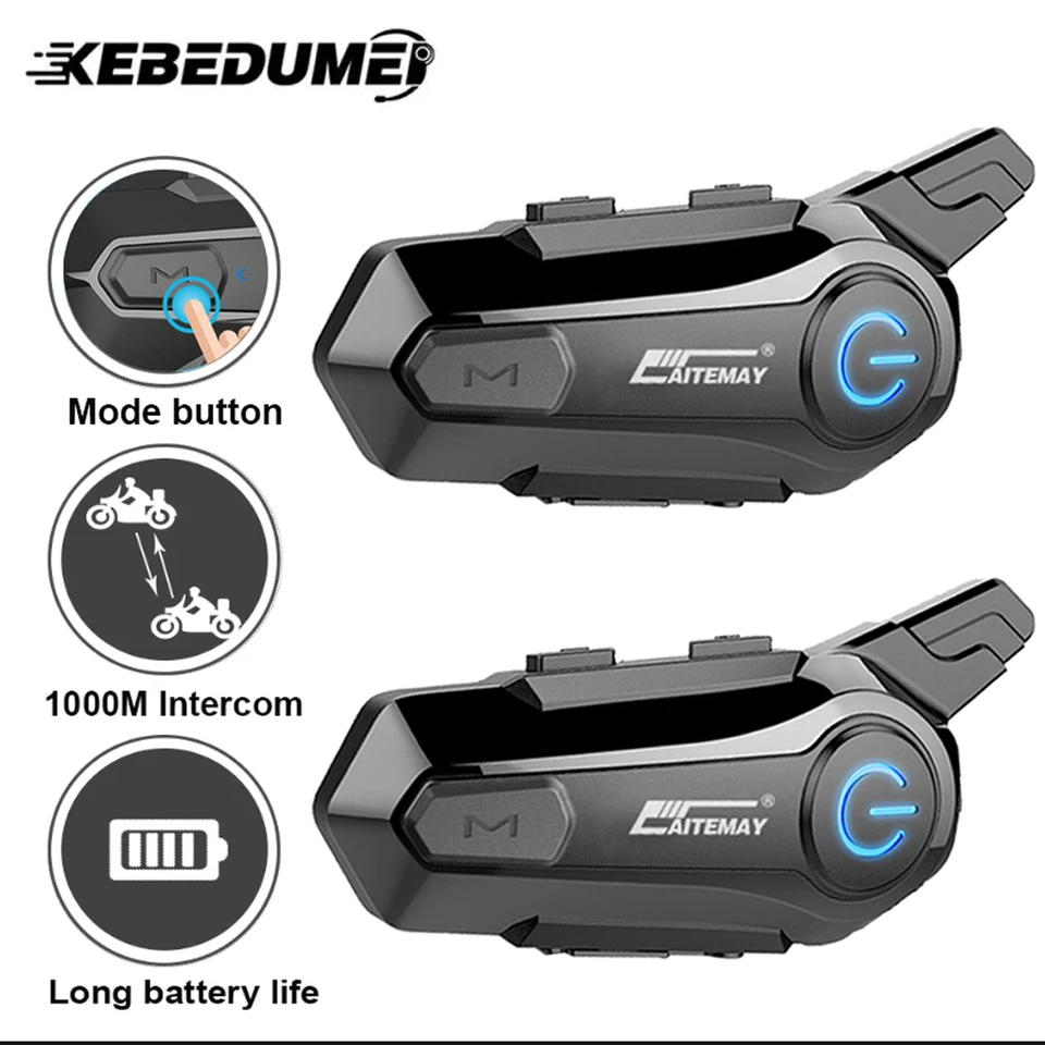 1/2ks Bluetooth Intercom Motorcycle Helme Bluetooth Headset pre 2 Rider Intercomunicador Moto Interphone Headset Wireless