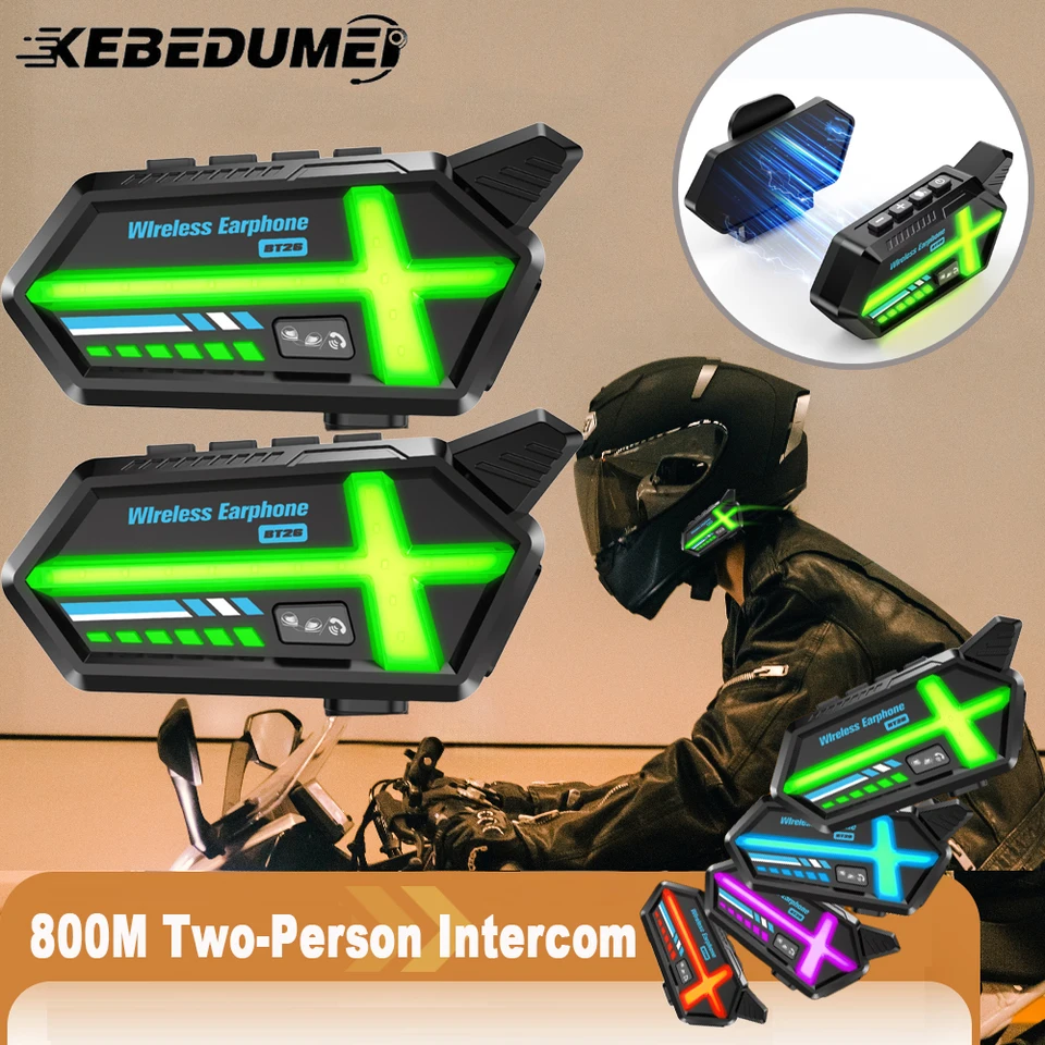 1/2ks Bluetooth Motorcycle Helme Intercom headset pre 2 jazdec 800 m intercomunicador