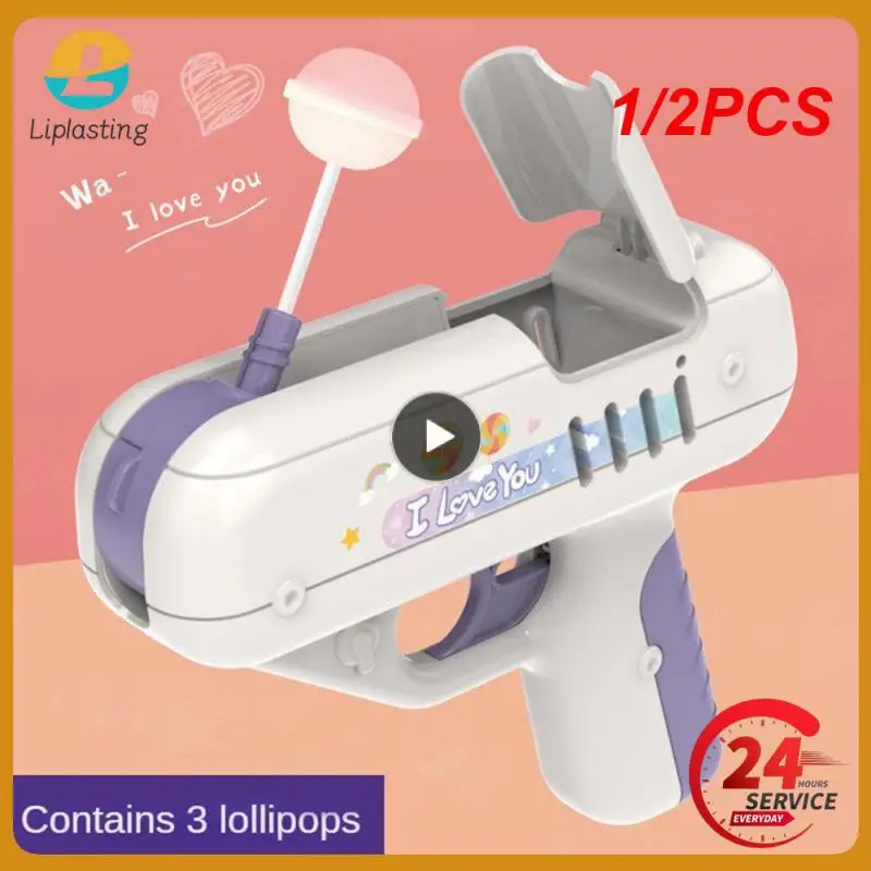 1/2ks Candy Lollipop Gun Sweet Hračky pre priateľky Novinka hračky Sugar Storage Box pre deti I Love You Funny Surprise