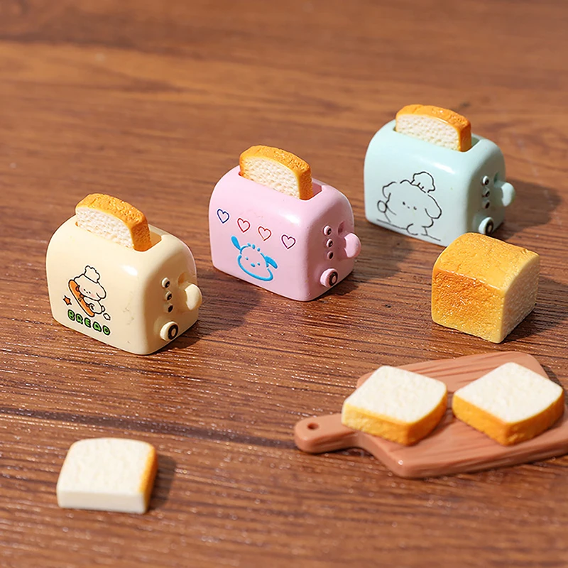 1/2ks Doll House Mini simulovaný toastový výrobca chleba Food Play Dekorácie DIY Model Miniatures