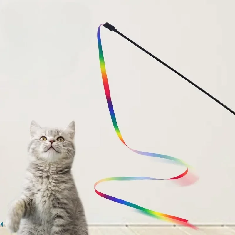 1/2ks mačky hračky roztomilé vtipné dúhové prúžky Stick Cat Cat Wand Pet Hračky pre mačky Interaktívna palica mačky Požiadavky игрушки