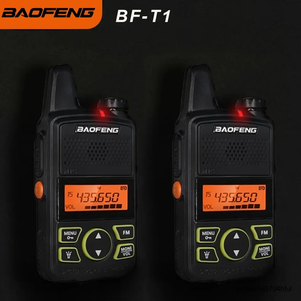 1-2ks Mini Walkie-Talkie Baofeng BF-T1 UHF 400-470MHZ 1500 mAh Prenosné obojsmerné rádiové detské hračky Podpora USB nabíjanie Transceiver
