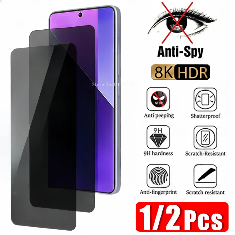 1/2ks ochrana súkromia pre Redmi Note 12 11 10 9 8 Pro Plus 5G 11S 10s 9s 7 Anti-Spy Ochranné sklo pre Redmi 10 9 9A 9C 10C