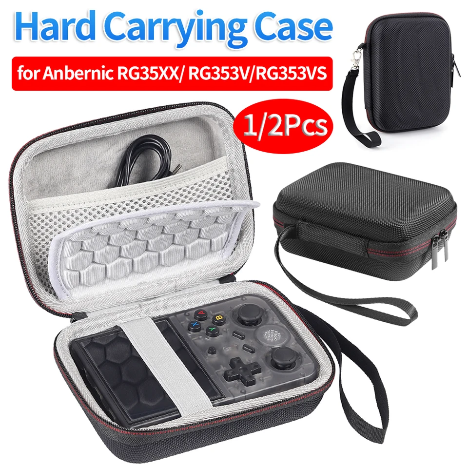 1/2ks tvrdý prenos pre Anbernic RG35XX/RG353V/RG353VS Shockproof Retro Game Nosenia cestovného tašky Anti-Scratch StorageCase