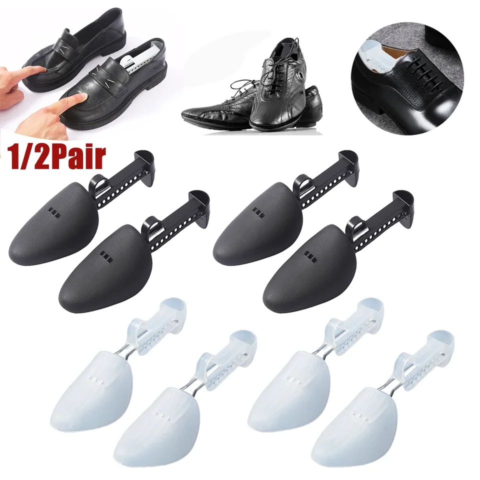 1/2Pairs Plastové nosidlá obuvi Ženy Men Men Muži nastaviteľné stromy obuvi pre mužov prenosné držiak nosičov shaper