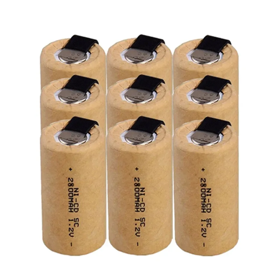 1,2V 2800 mAh skrutkovač elektrický vŕtačku SC batéria nikel kadmium nabíjateľnú batériu napájacieho náradia s vložkami spájkovania