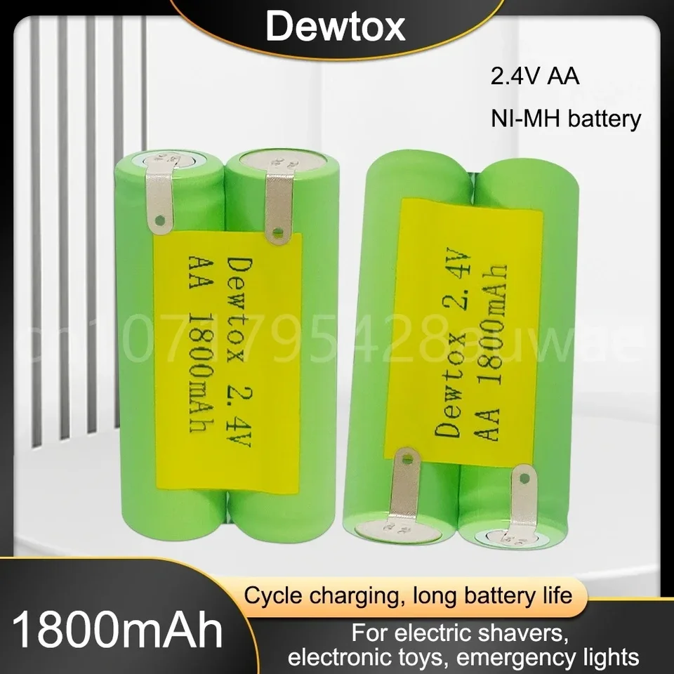 1,2V AA 1800 mAh Nabíjateľné NI-MH Baterias Pack Alternatíva 2.4V AA Cell pre svetlo bezdrôtového telefónu Elektrický holiaci holiaci strojček