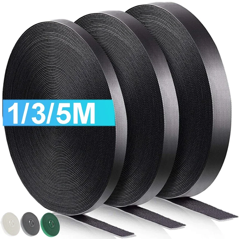 1/3/5 m opakovane použiteľný kábel Vozíček voľne rezaných káblových káblov Hook & Loop Nylon Uzal