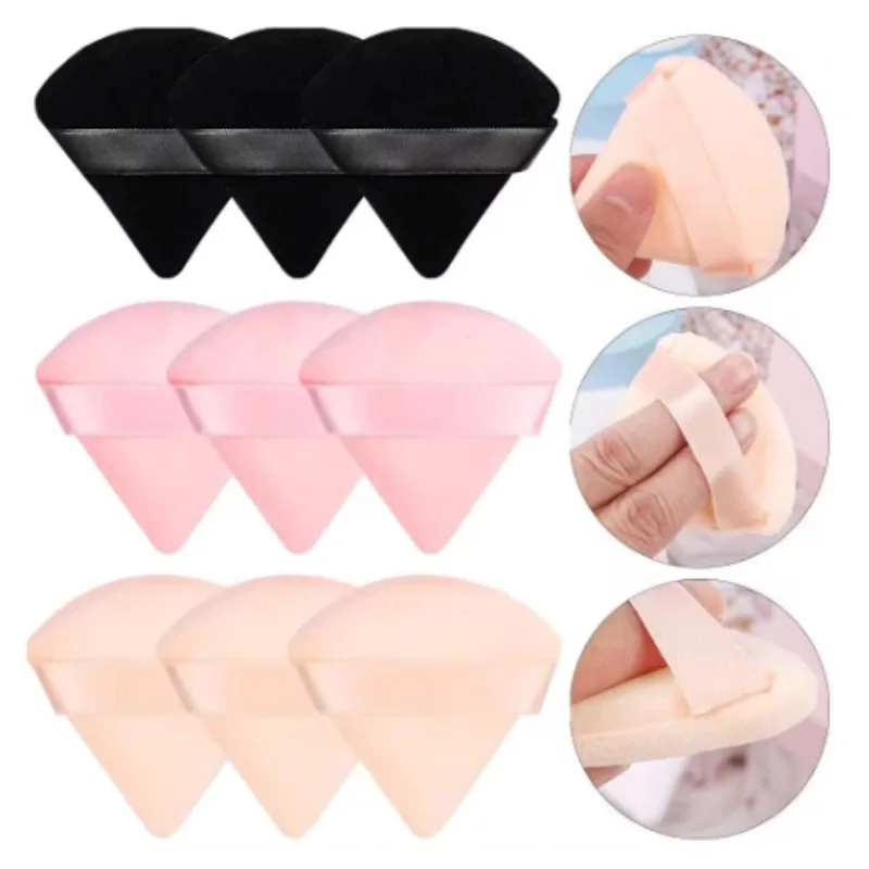 1/3/6ks trojuholníkový zamatový prášok PUFF Make -up huby pre oči s konzervovaním tieňového tesnenia Kozmetický make -up nástroj