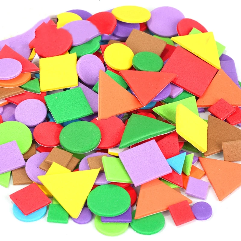 1-3 cm 150ks/taška Geometrická materská škola self-pasívna nálepka, eva DIY špongia Patch Pattern Color Stupeľby
