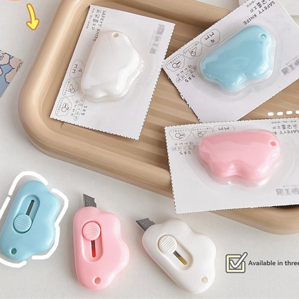 1-3 kus momentu mini mraky Utility nôž nôž papierovej rezačka umelecký papier Cutter kawaii kancelársky nôž