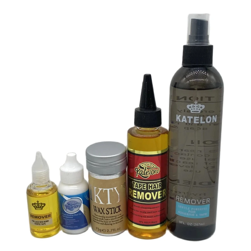 1,3 oz 38 ml čipky predné parochňu lepidlo Katelon Super Luncing lepidla s 1 fľašou 1 oz 30 ml žltý odstraňovač pre parochňu lepidlo
