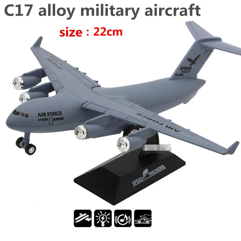 1: 300 zliatiny Pull Back hračky, vysoká simulácia C17 Hercules Transport Aircraft, Metal Model, Musical Bliming, Doprava zdarma