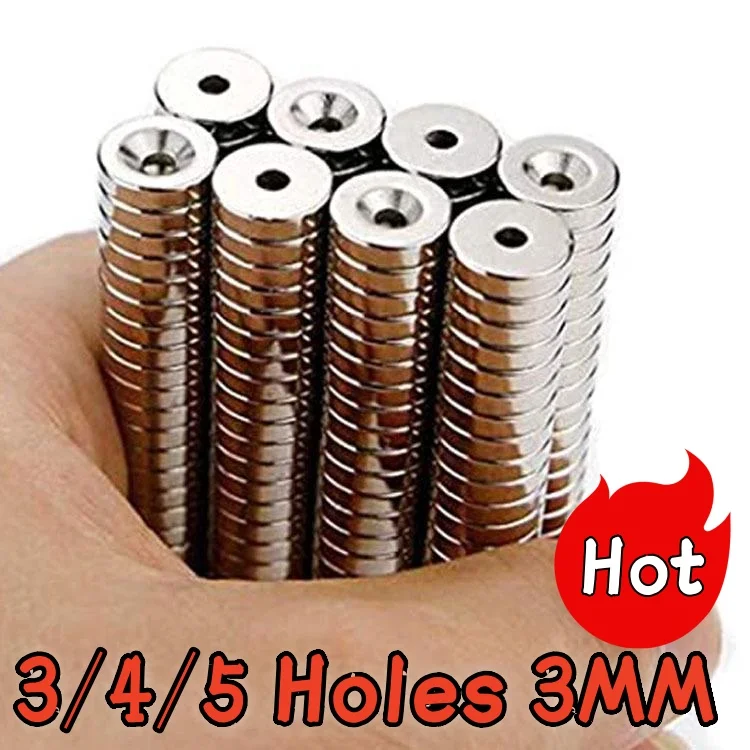 1-30ks 3 mm magnet IMA Magnetický rybársky magnet kubický štvorec s otvorom IMA magnetické guľové nálepky na chladničku znovuzrodený Magnet N35 Magnet N35