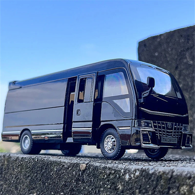 1:32 Coaster zliatiny autobus Auto odliatok kovové pre cestujúcich Coach Coach Vozidlá auto simulácia Zvuk a zbierka svetla Detská hračka pre deti
