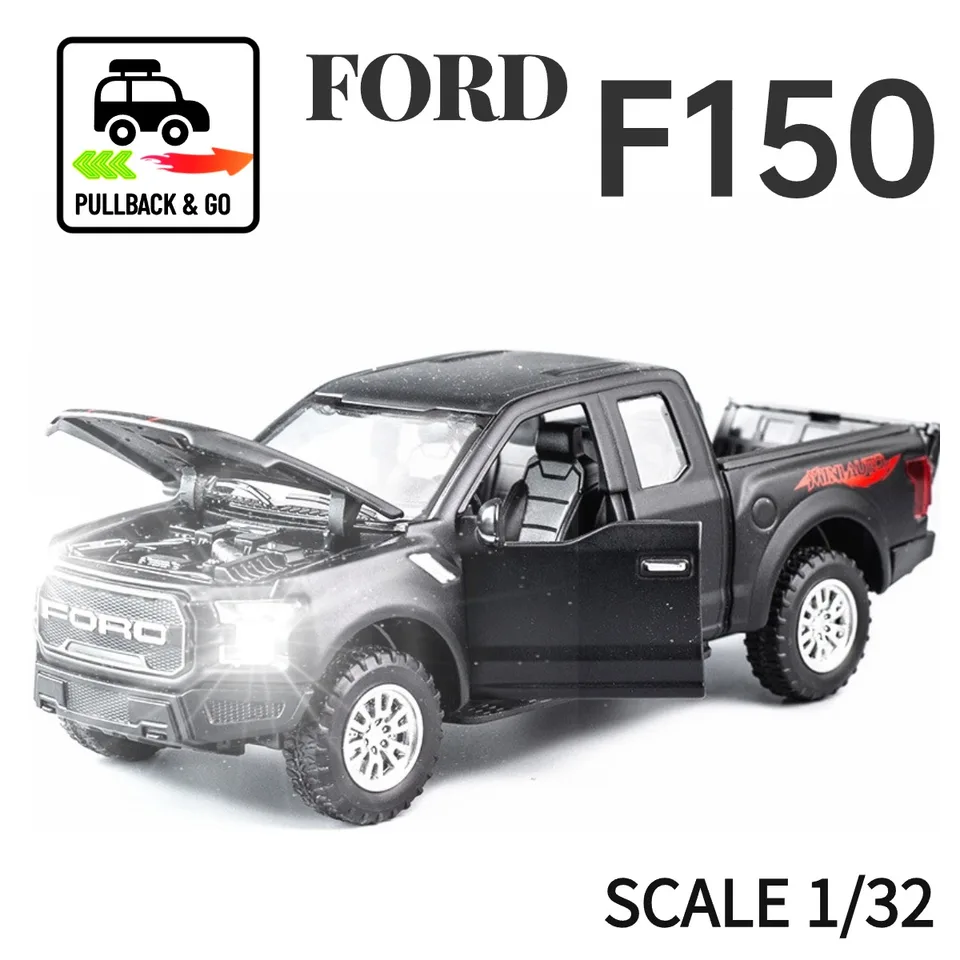1:32 Ford F150 Pullback Car so zvukom motora, Honda Nissan Diecast Model Model Scale Replika Replika darček pre deti Boy Toy