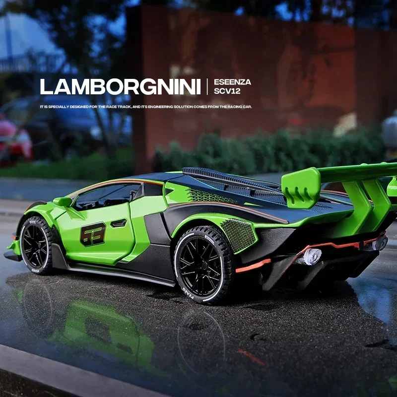 1:32 Lamborghini SCV12 Športové auto High Simulation Diecast Metal Model zliatiny Model Sound Light Pull Back Zbierka Kids