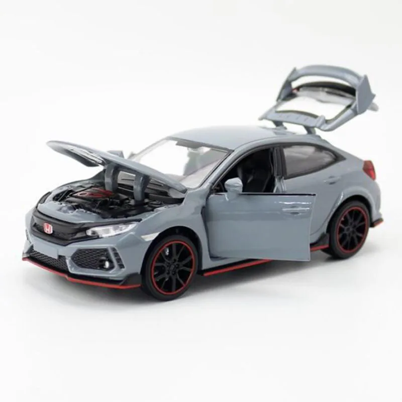1/32 Nový Honda Type R Model hatchback hračky zliatiny zliatiny Die Zvuk Zvuk Light Pull Back Sports Car Hračky pre darčeky