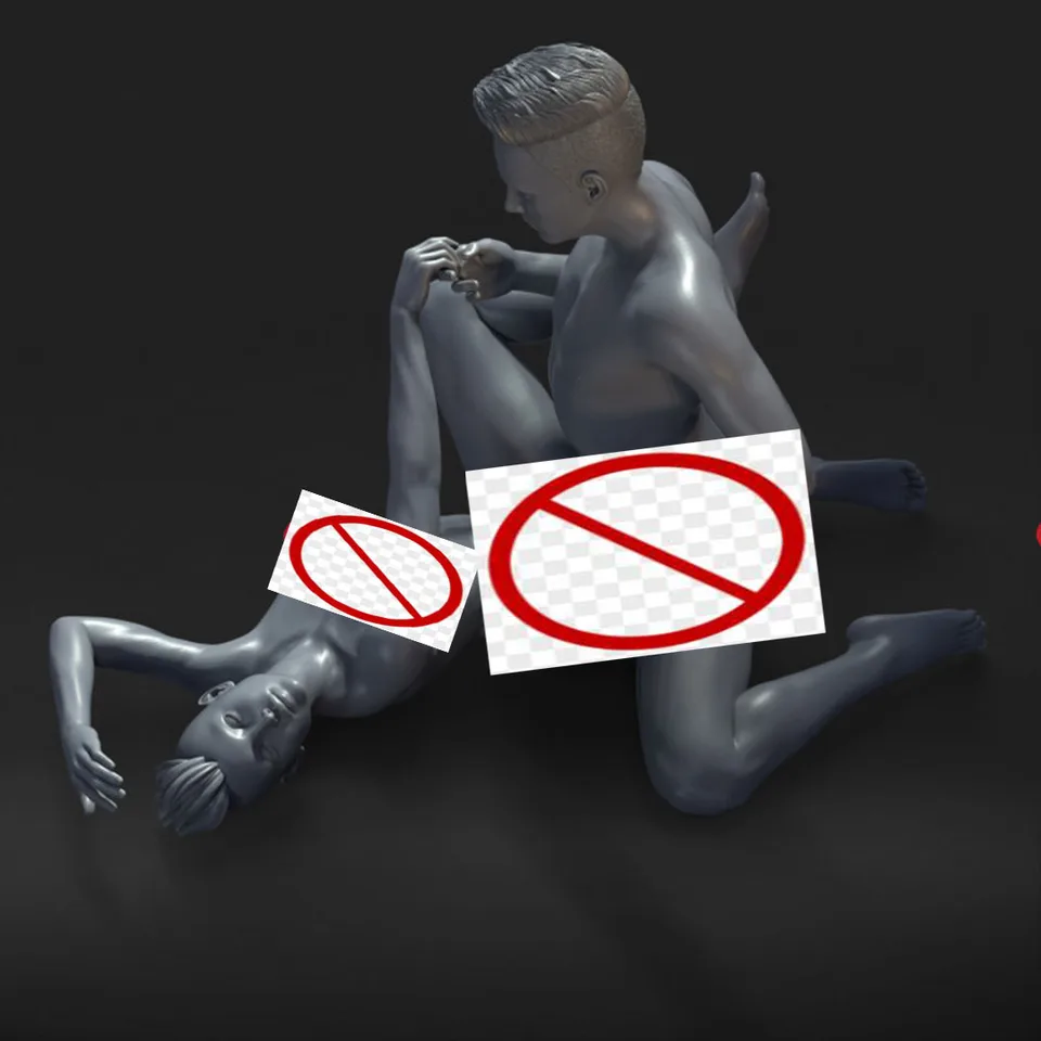 1/35 = 50 mm, 1/24 = 75 mm, 1/18 = 100 mm, 1/16 = 120 mm, 3D tlač, NSFW, Sex pózový figurínový model, nezmiešaný a nenatretý K