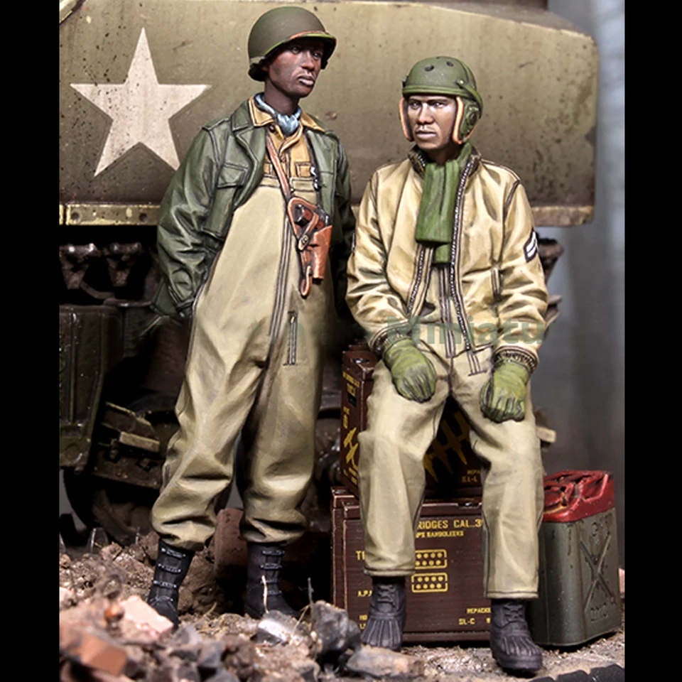 1/35 amerických tankových vojakov, dvoch hláv, vojak Figure Figure, vojenské témy, nezmiešaná a nenatretá súprava