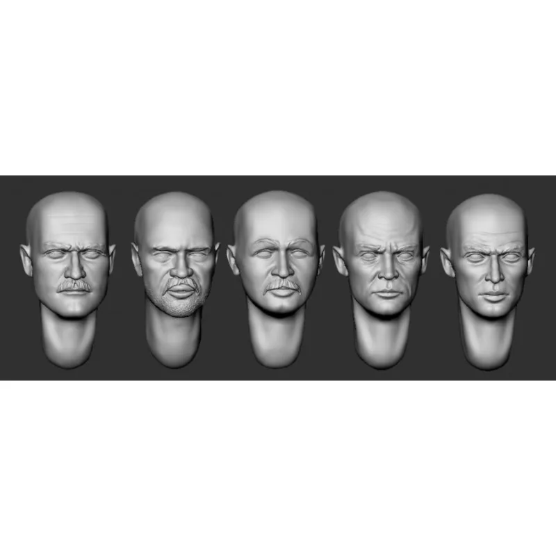 1/35 Scale Die Die Casting Resin Mannequin Head Kit Bald Heads Micro Mraštenie sochy nezasiahnutej nenatretej bezplatnej dopravy 006x