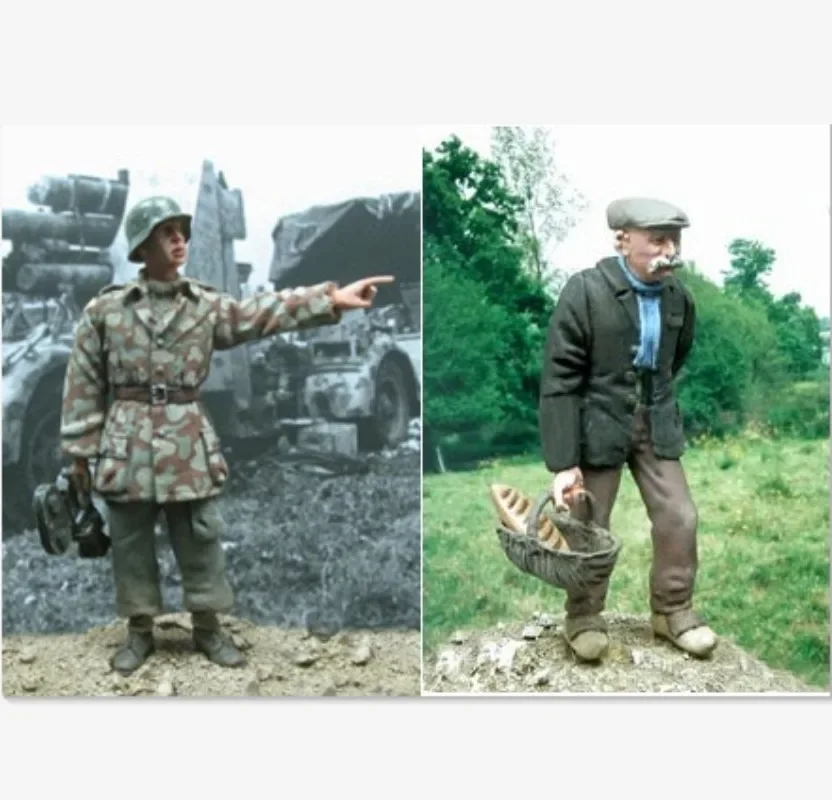1/35 Scale Diecast Resin Figure Model Model DIY DIY DIORAMA Novinárka a staré mužské miniatúry nezasiahnuté a nenatreté 477