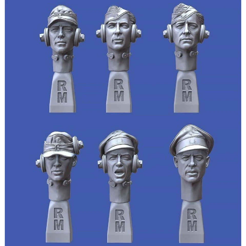 1/35 tankerových hláv - druhá svetová vojna, vojak postavy modelu živice, vojenské témy druhej svetovej vojny, nezasiahnutá a nenatretá súprava