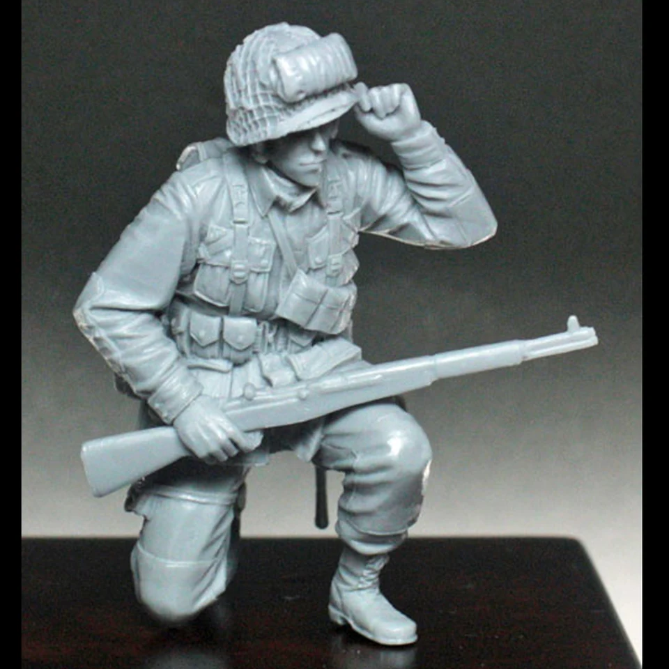 1/35 USA Paratrooper, vojak postavy modelu živice, vojenské témy druhej svetovej vojny, nezasiahnutá a nenatretá súprava