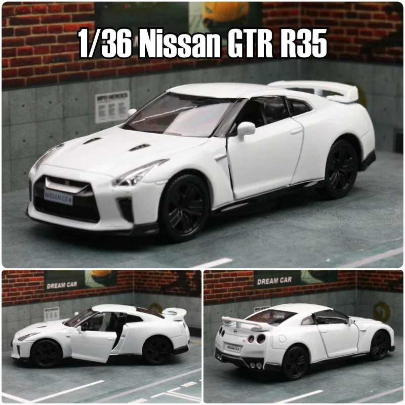 1:36 Nissan GT-R R35 Race Toy Hray Model pre deti Diecast Metal Miniature Pull Back Collection Gift Boy