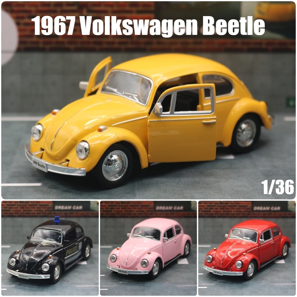1/36 Volkswagen Classical Beetle Toy Acce for Children pre deti RMZ City Diecast Miniature Model Pull Back Collection Darček pre chlapcov