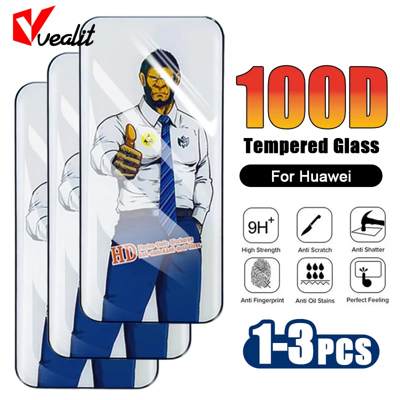 1-3ks 100d HD Temperované sklo pre Huawei Mate 60 50 30 20 Ochranca obrazovky pre Huawei y9s y9a y7a P Smart Z 2021 Y9 Prime 2019