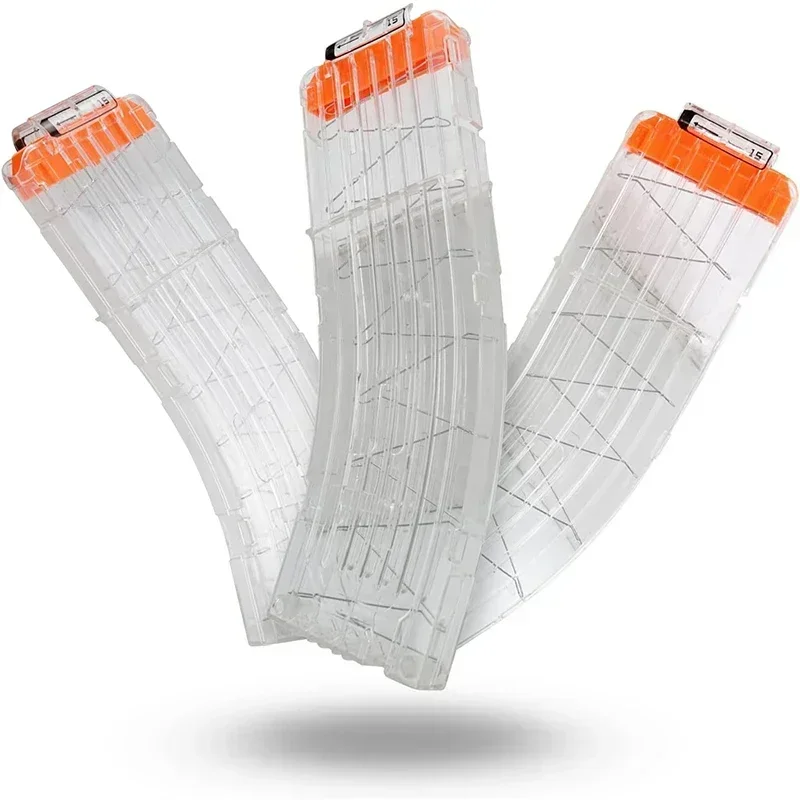 1/3ks 15-DART banánové zakrivené klipy kompatibilné s časopismi Nerf Elite-Quick Reload Soft Dart Ammo Clip pre hračky Nerf