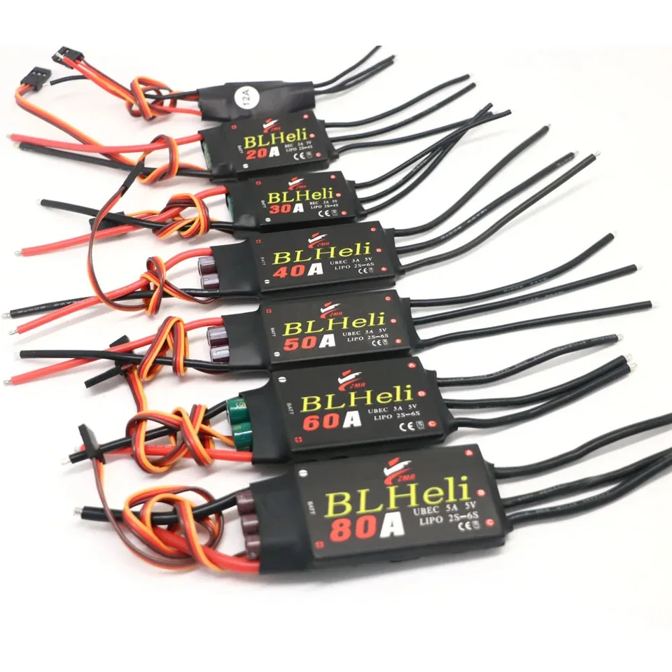 1-3ks 20a 60a 80a aktualizácia bez kefy ESC Blheli s UBEC pre kvadrokoptérové ​​lietadlá, ktoré spúšťajú multiaxis DIY FPV RC DRONE
