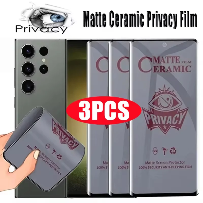 1-3ks matné keramické chrániče obrazovky súkromia pre Samsung S24 Ultra S23 S22 S21 S20 plus Fe M53 M34 M31 A55 A54 A35 A25 A25 A10 5G