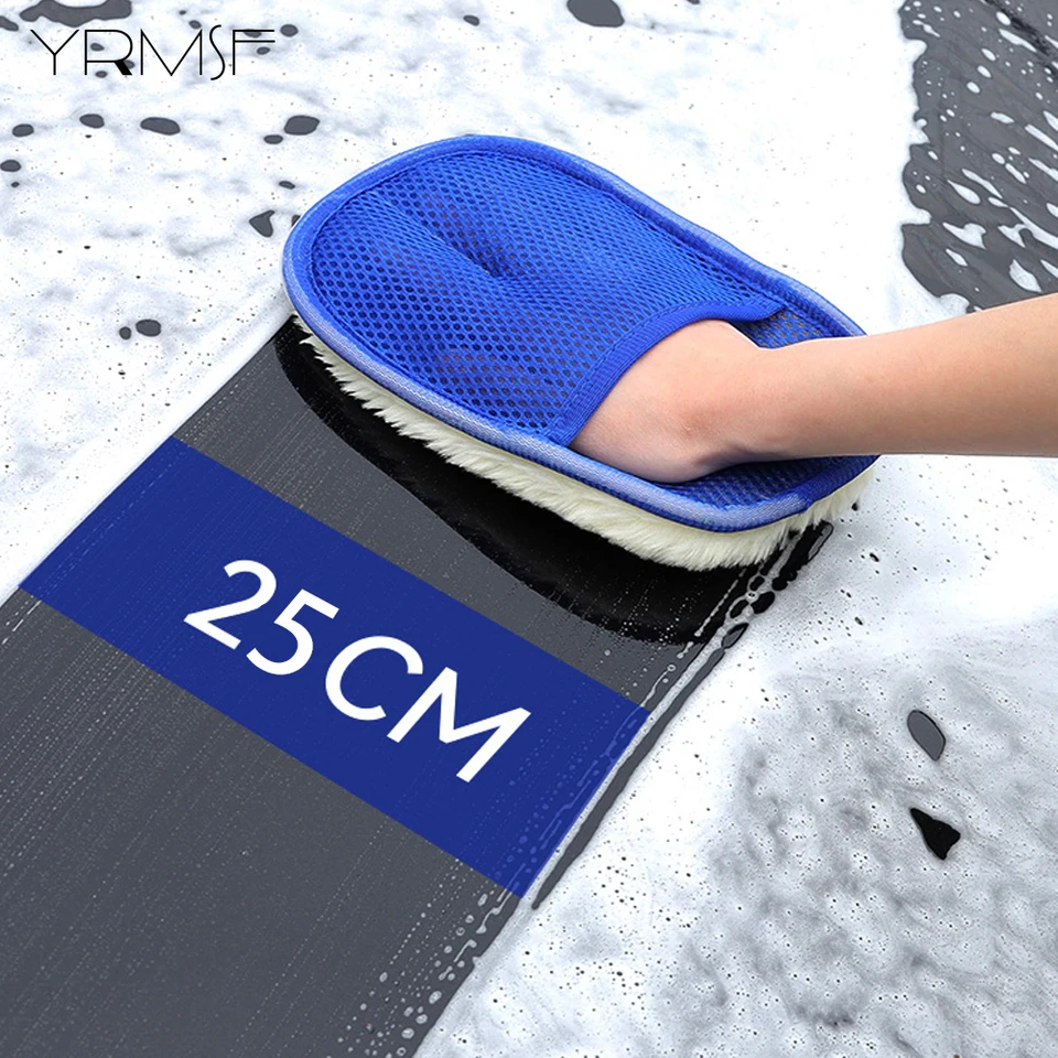 1/3ks mikrovláknové rukavice na umývanie automobilov Mäkká vlny automatické prachové rukavice Cashmere Automatické čistiace kefy Nástroj na čistenie motocyklov