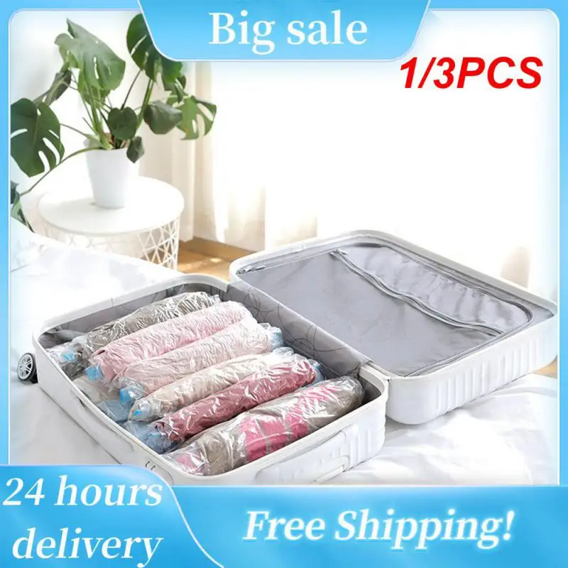 1/3ks opakovane použiteľné cestovné odevy vzduchové vákuové tašky Roll Up Tompression Storage Tašky pre kufre vrcholy nohavice prenosné skladacie