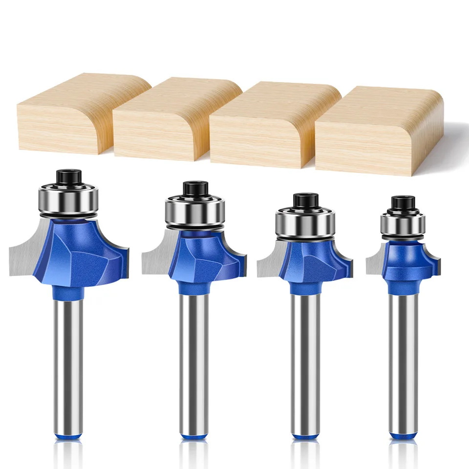 1/4 palcová stopka 6 mm driemka modrého okrúhleho smerovača bitový súprava karbidu drevené bitky na spracovanie dreva