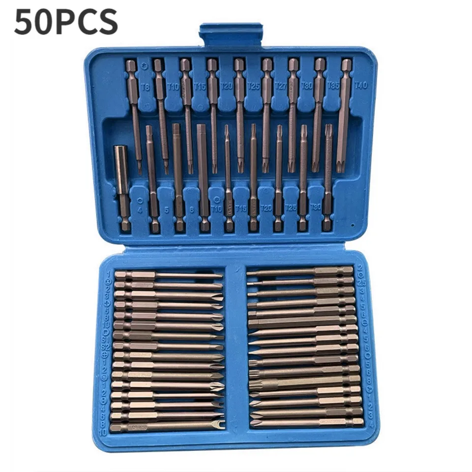 1/4 skrutkovacia bity dlhá sada Torx ploché hlavy Hex Hex Bits Bits Bit Set Crv Screwdriver Bit pre domácnosť Používate 36/50ks