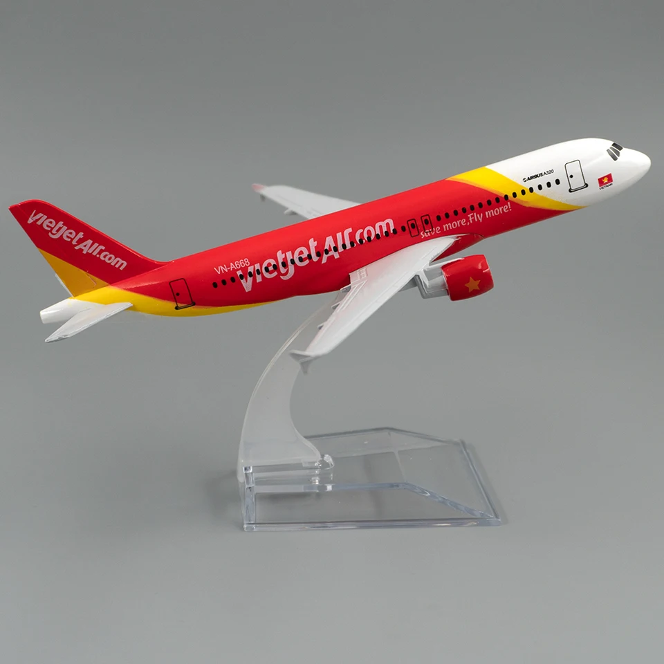 1/400 Airbus Airbus A320 Vietjet Air Vietnam Airlines 16 cm zliatiny Model hračiek pre deti Darček pre zbierku
