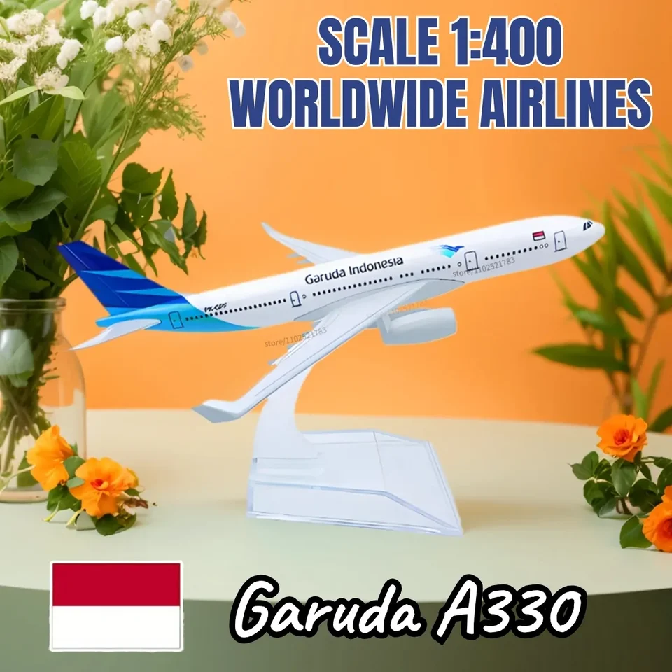 1: 400 Indonézia A330 A330 Diecast Aircraft Scale Boeing Airbus Model Butique Boutique Aviation Figure Kid Kid Hračka pre chlapca