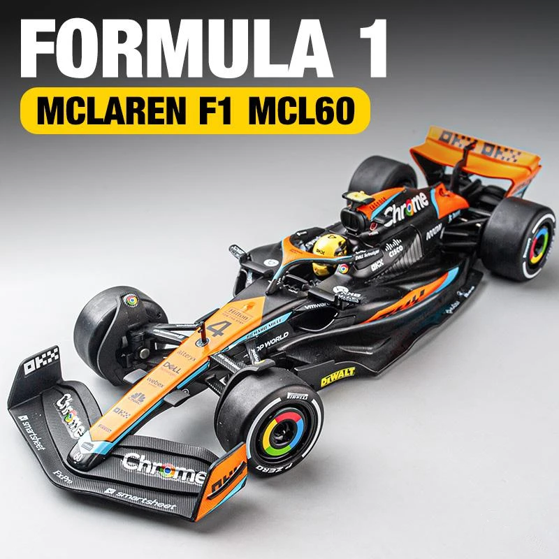 1:43 2023 Mcl60 4 # Lando Norris P2 British GP McLaren F1 # 81 Oscar Piastri Car Diecast Racing Comcle Model Model Vozidlá