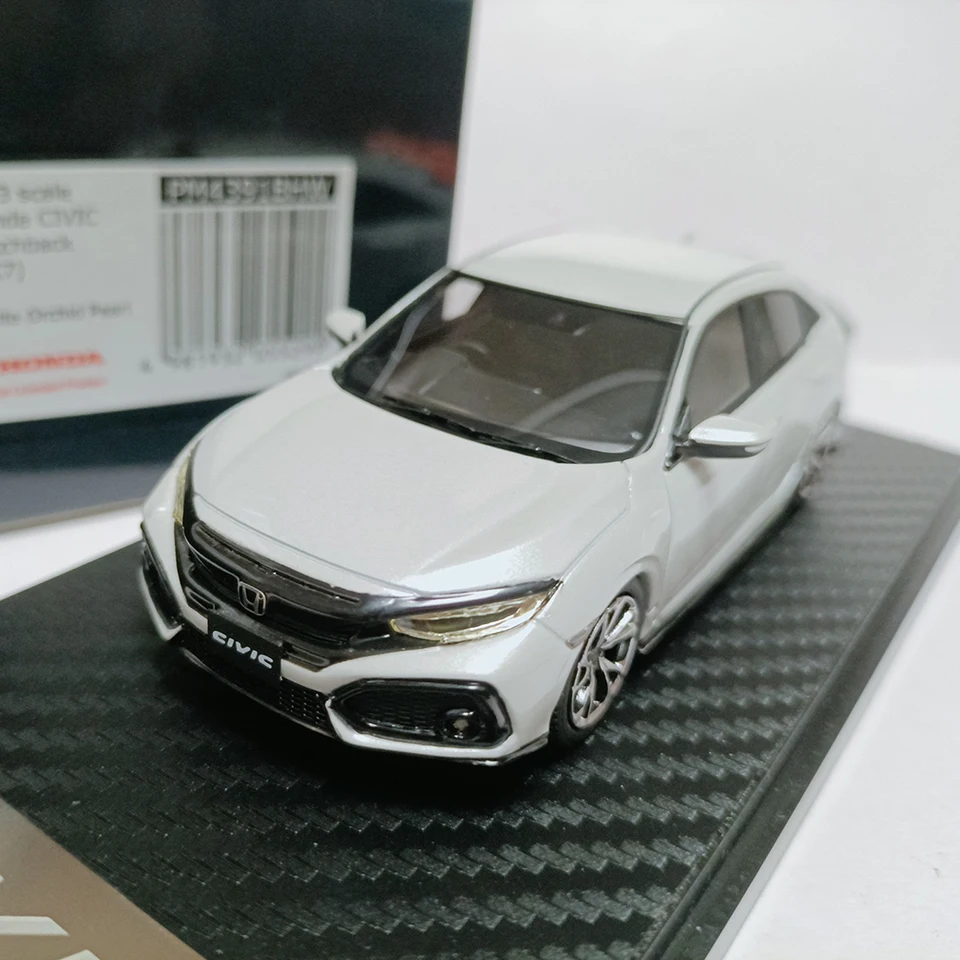 1:43 mierka Mark43 živica biela Honda Civic Fk7 Hatchback Coupe Hračky autá Model klasiky pre dospelých Darčeky Suvenír Statický displej