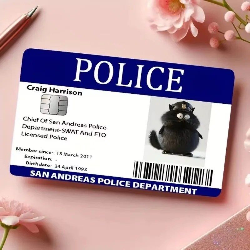 1/4ks Fun Cartoon Black Cat Policajná identifikačné preukazy kreditná karta Nálepka Decorácie vodotesné prepravné autobusové karty Ochranný kryt