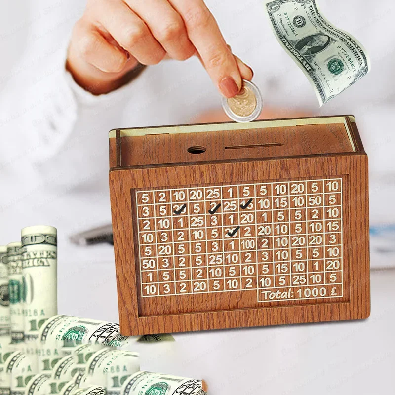 1-4ks set 1000/2000/5000/10000 Euro Money Box Drevená prasiatko s opakovane použiteľný
