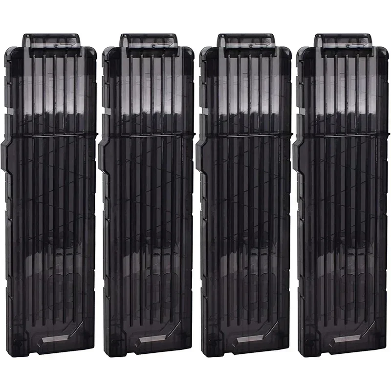 1/4ks Soft Dart Clips, 18-zásuvky Rýchle reload Clips Magazine Clips for Nerf Toy Dart Gun (čierna)