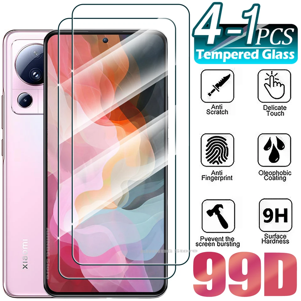 1/4ks temperované sklo pre Xiaomi 11 12 Lite 13 14 T Pro Protector Protector Glass Film pre Xiaomi 14T 13T 12T 11T