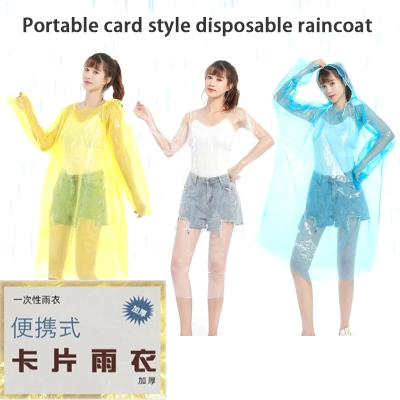 1/5/25 PCS Jednotka Dospelý núdzový vodotesný dažďový kabát turistická kempingová kapucňa Raincoat Rainrainwater Rain Coat Ženy