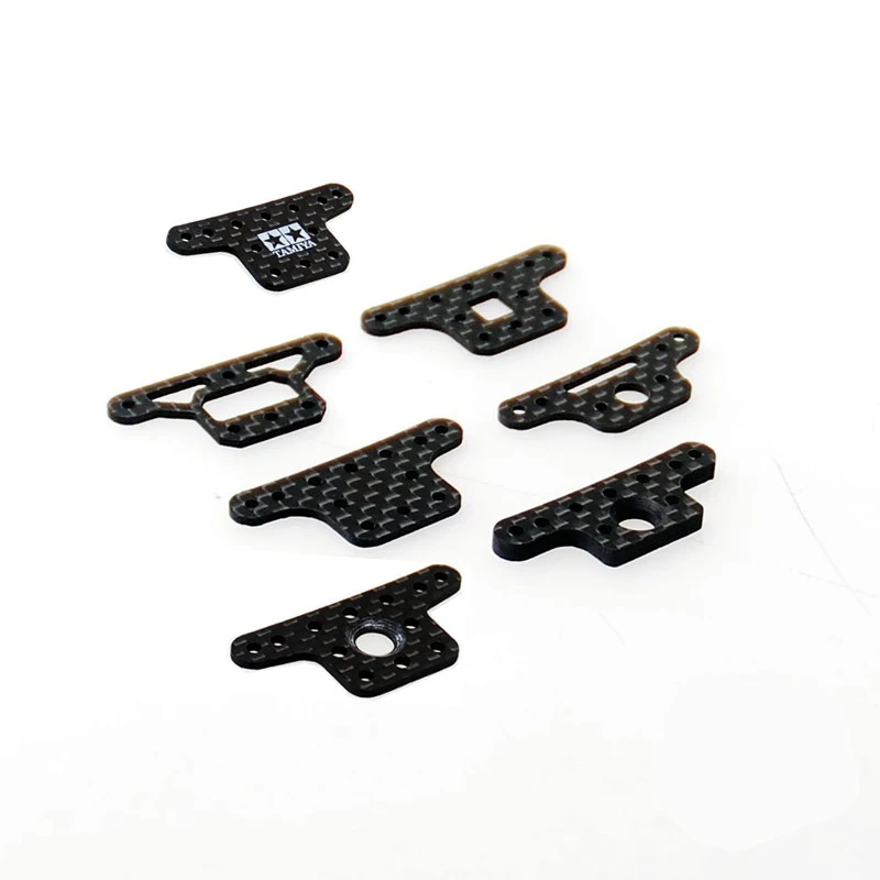 1,5/3 mm strieborné/čierne uhlíkové vlákno zavesenie zavesenia protiľahlá doska držiaka pre 1/32 Tamiya Mini 4WD CAR 94976/95387