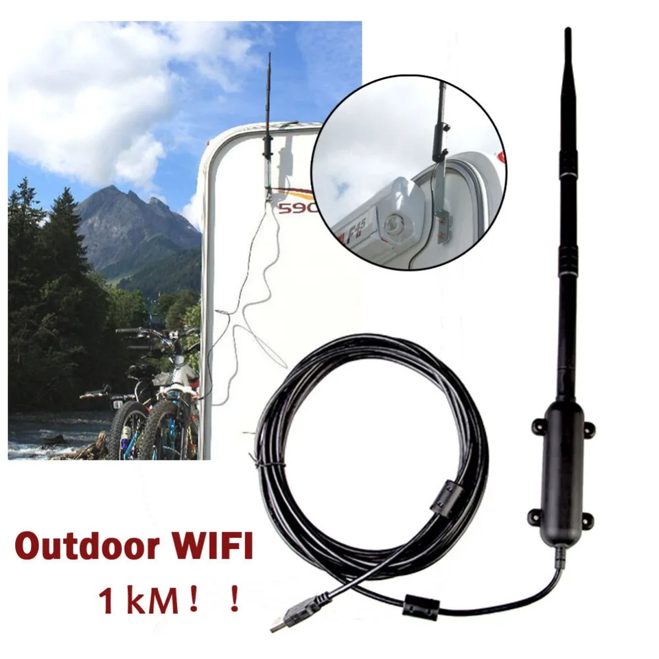 1,5 km vonkajšie USB WiFi Adapter 150 Mbps High -Power Wall Montáž bezdrôtovej antény