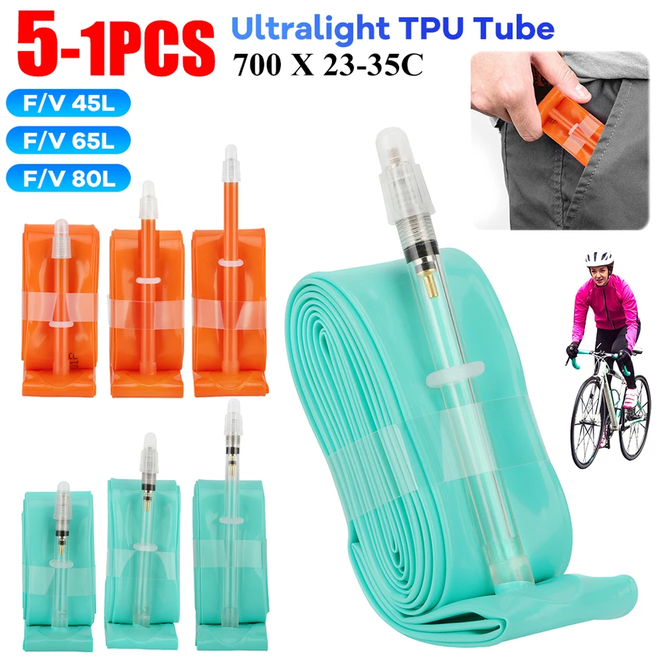 1-5 ks Ultralight Bike Vnútorná trubica 700c x23 28 28 35c francúzsky ventil MTB Road Bike TPU Pneumatika pneumatí
